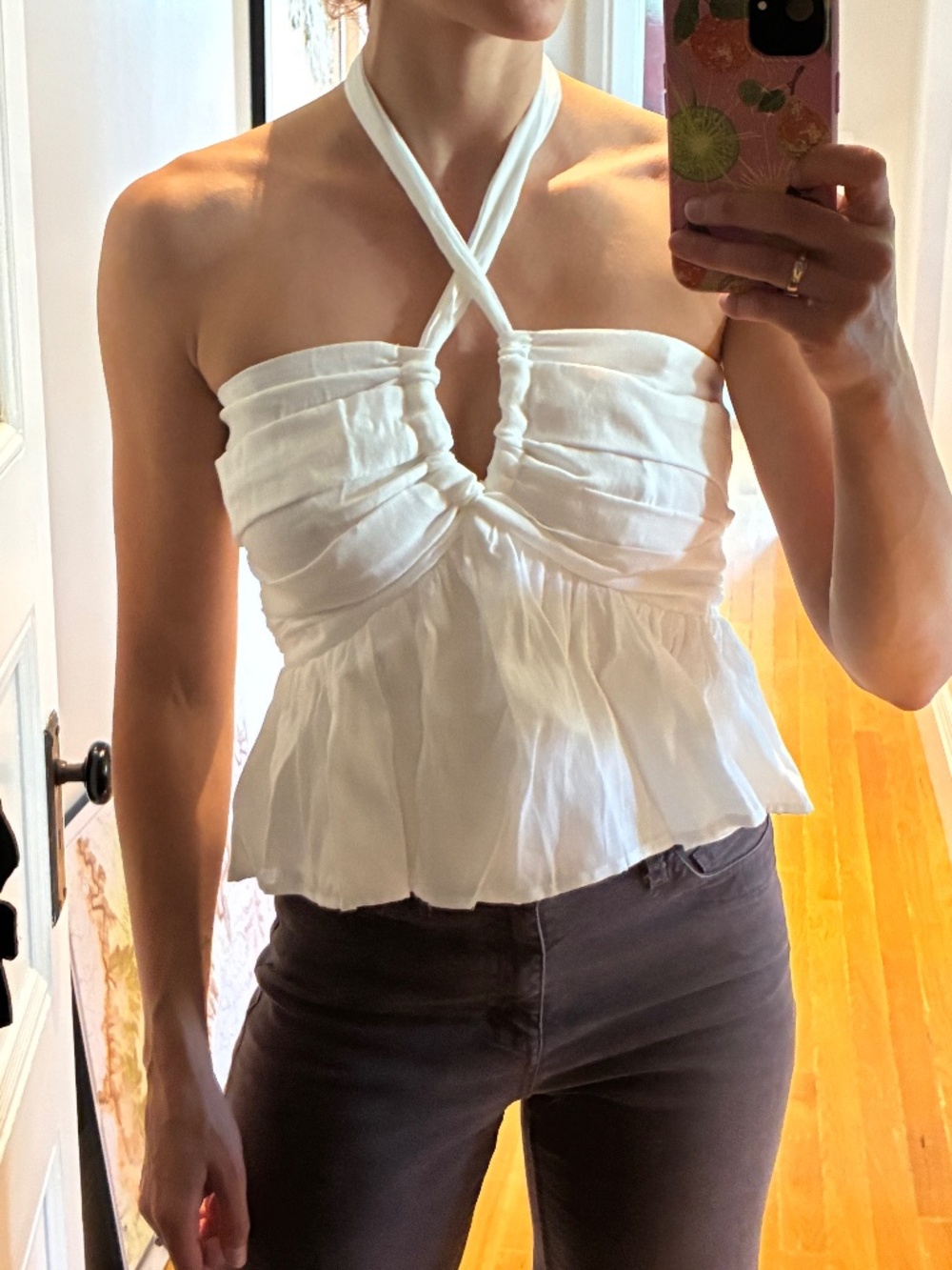 Lulus Kadri White Peplum Halter Top - Size S